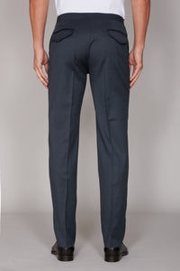 Pantalon à taille élastiquée en laine - Dark Navy