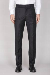 Pantalon à taille élastiquée en laine - Dark Charcoal