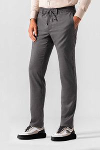 Pantalon chiné en laine - Taupe