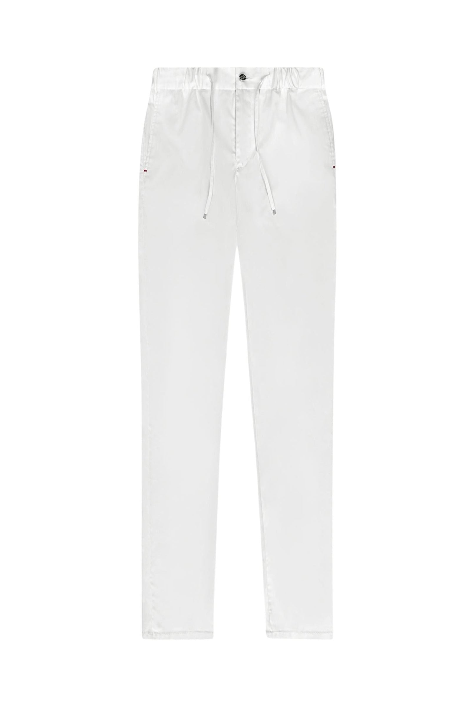 Pantalon décontracté taille élastiquée à cordon - Blanc