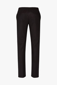 Pantalon décontracté à cordon de serrage en laine - Noir