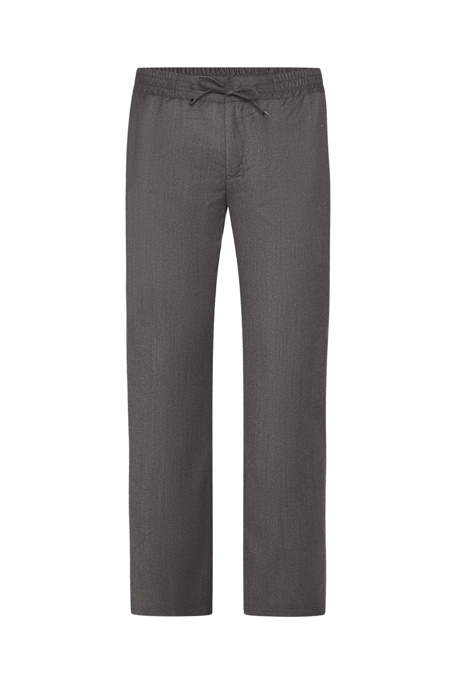 Pantalon décontracté à tissage texturé en laine - Taupe
