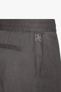 Pantalon décontracté à tissage texturé en laine - Taupe