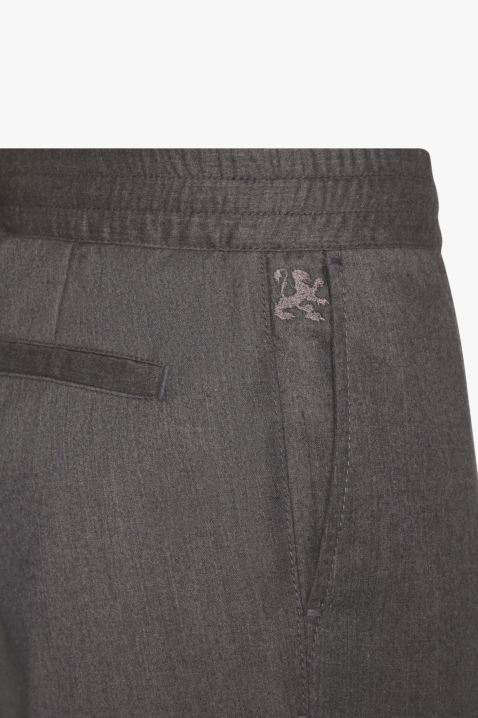 Pantalon décontracté à tissage texturé en laine - Taupe