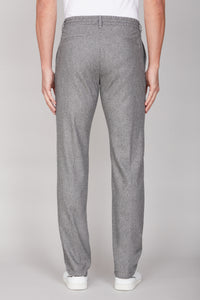 Pantalon fuselé à cordon de serrage en laine - Gris