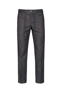 Pantalon droit chiné en laine - Gris