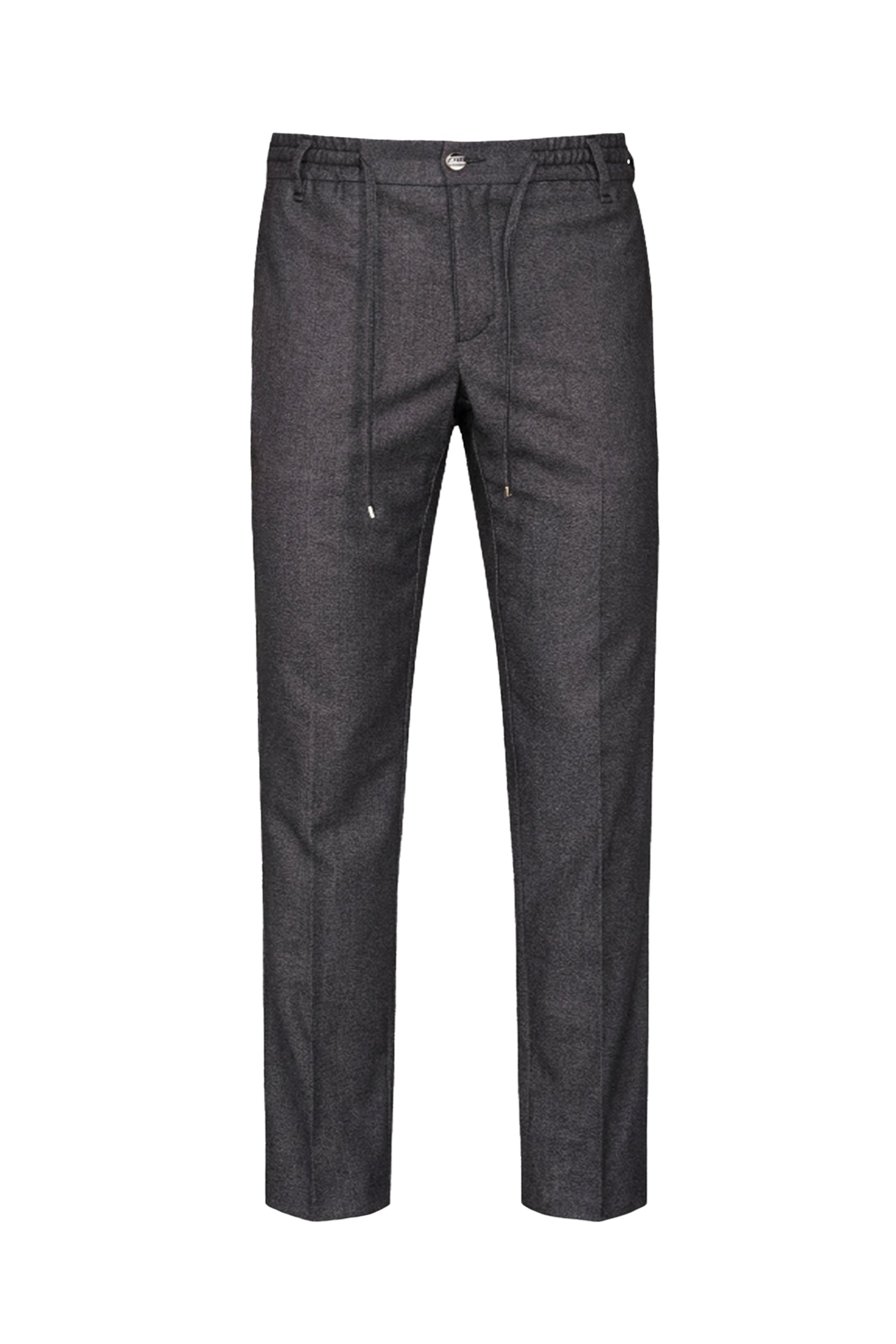 Pantalon droit chiné en laine - Gris