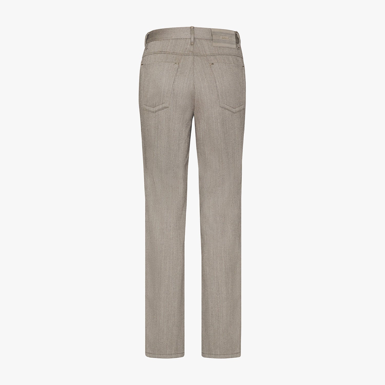 Pantalon à chevrons chiné en laine - Beige