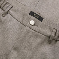 Pantalon à chevrons chiné en laine - Beige