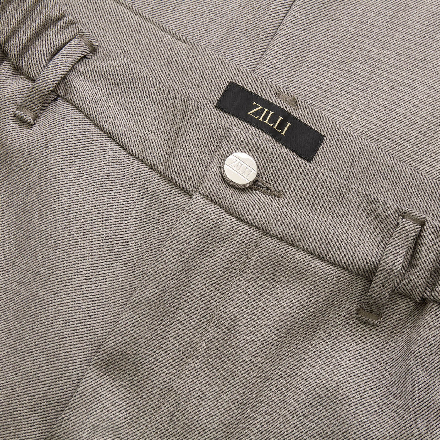 Pantalon à chevrons chiné en laine - Beige