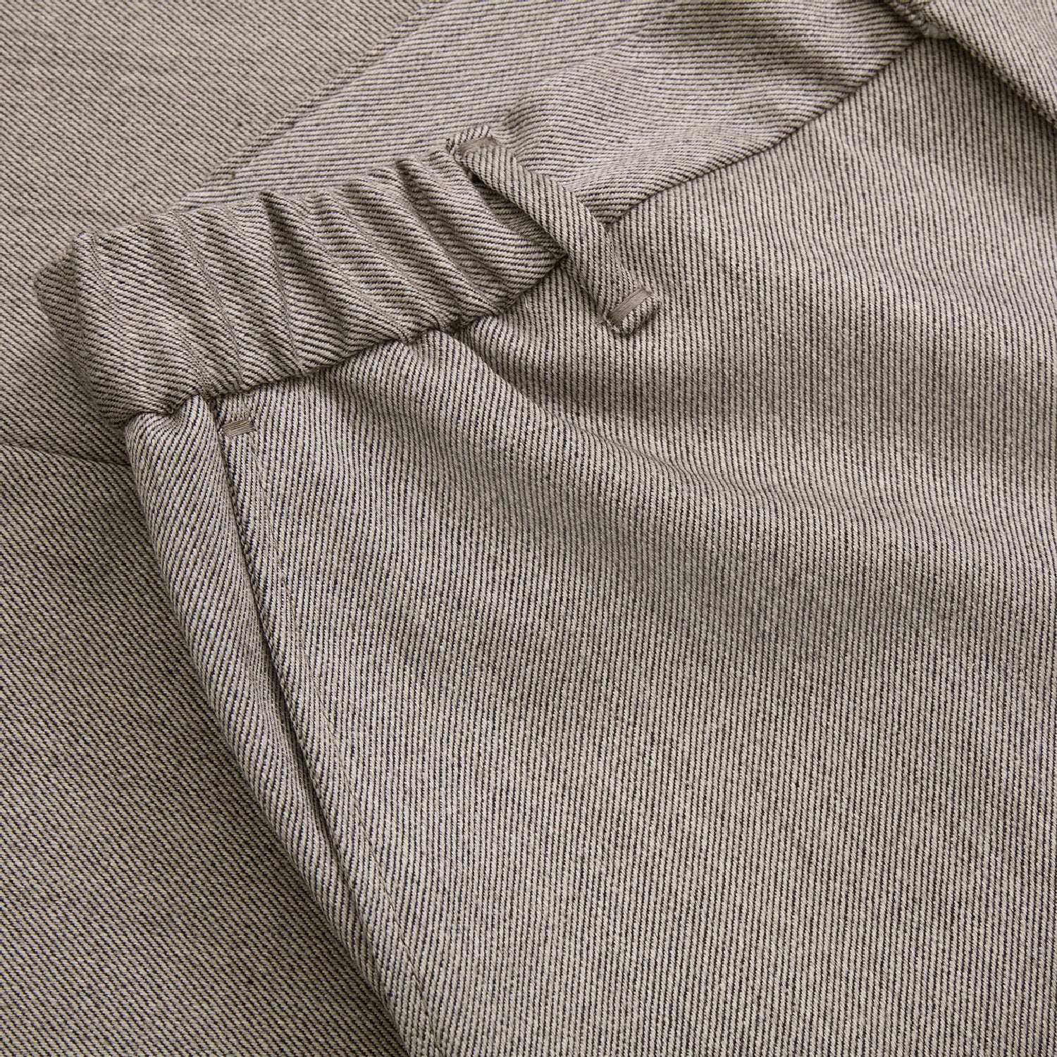 Pantalon à chevrons chiné en laine - Beige
