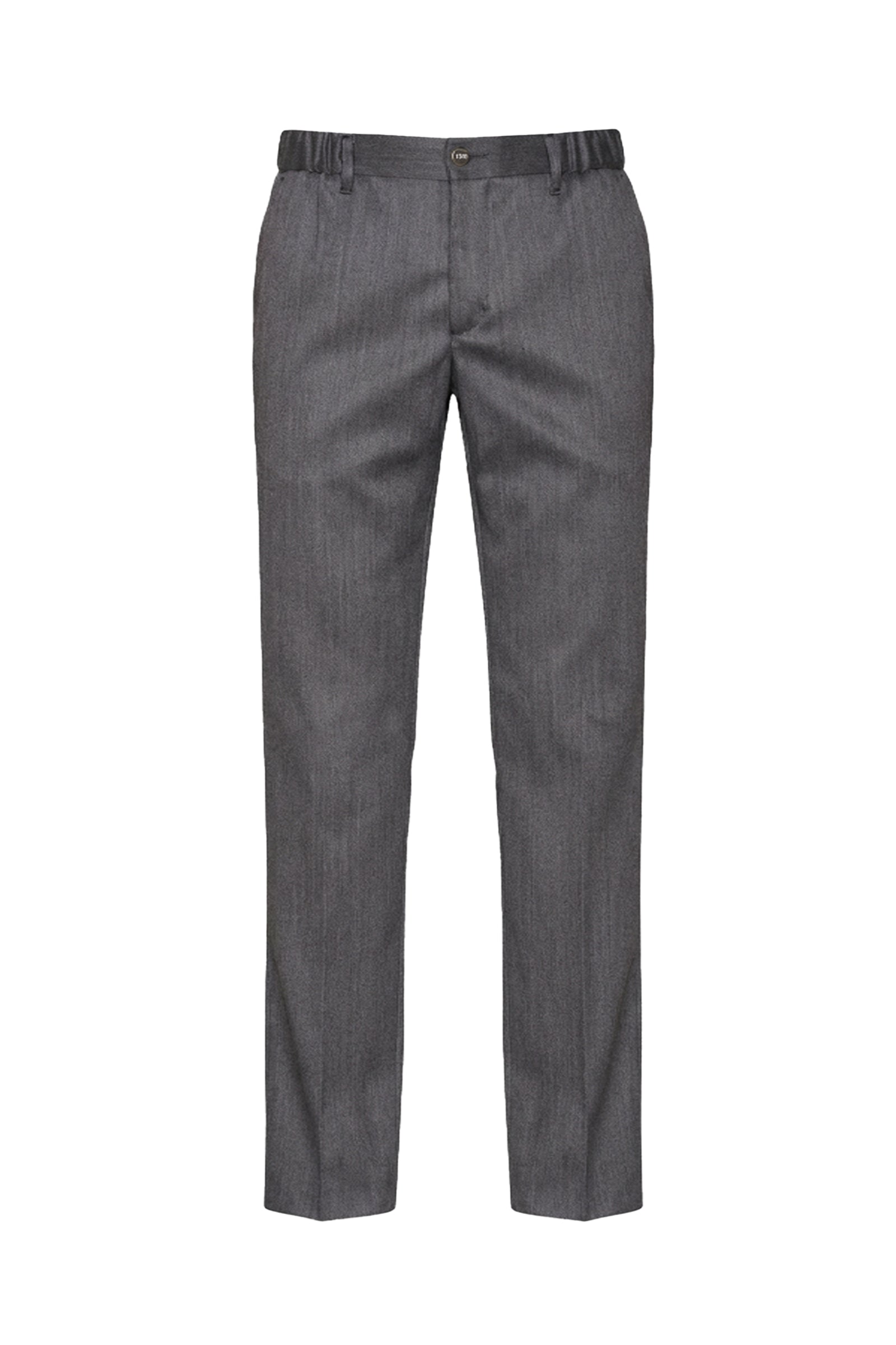 Pantalon droit tissé en laine - Gris