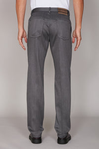 Pantalon droit tissé en laine - Gris