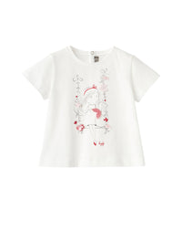 T-Shirt Svasata Con Stampa Bambina