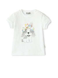 T-Shirt Con Cagnolino E Applicazione