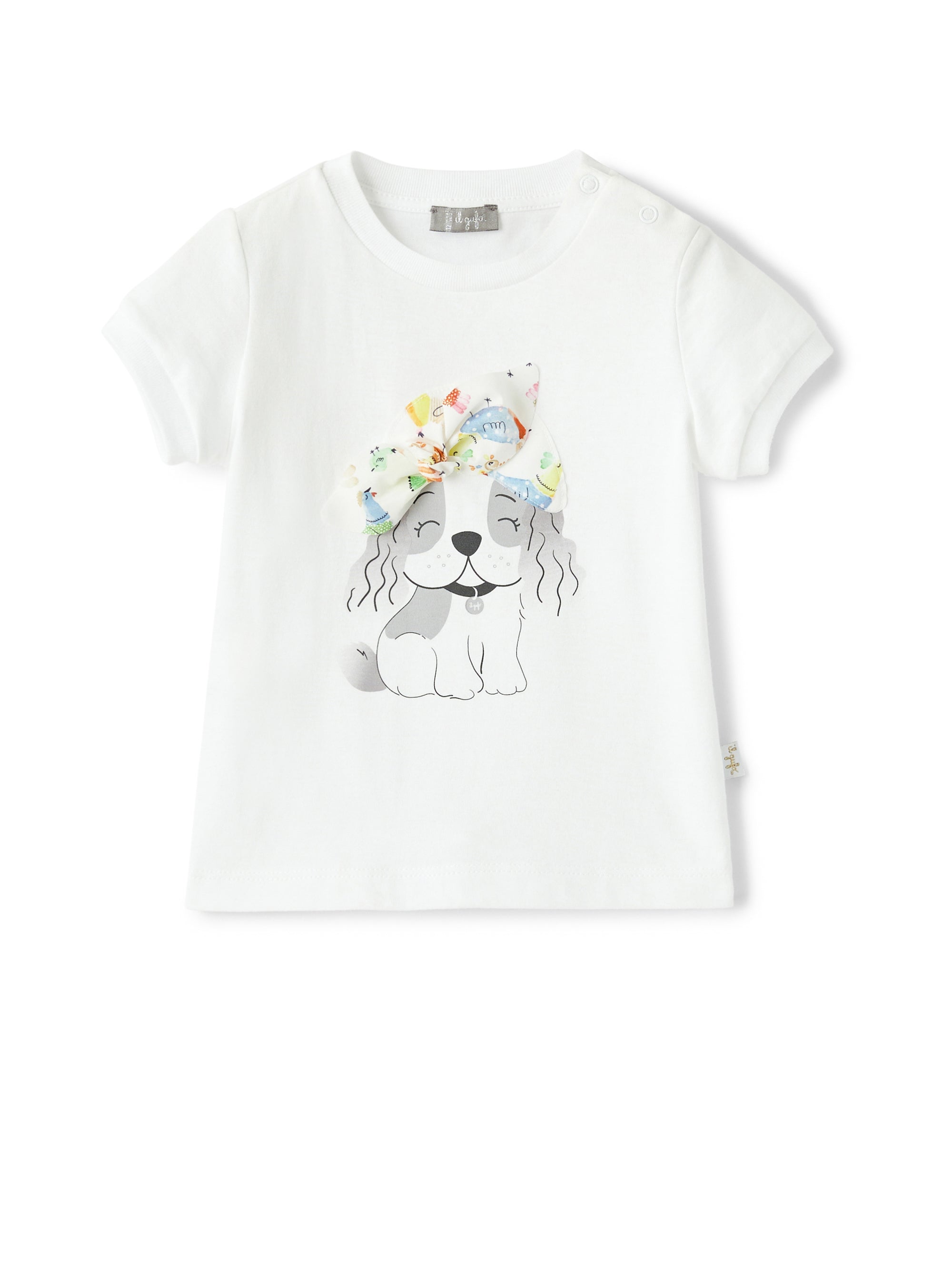 T-Shirt Con Cagnolino E Applicazione