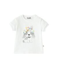 T-Shirt Con Cagnolino E Applicazione