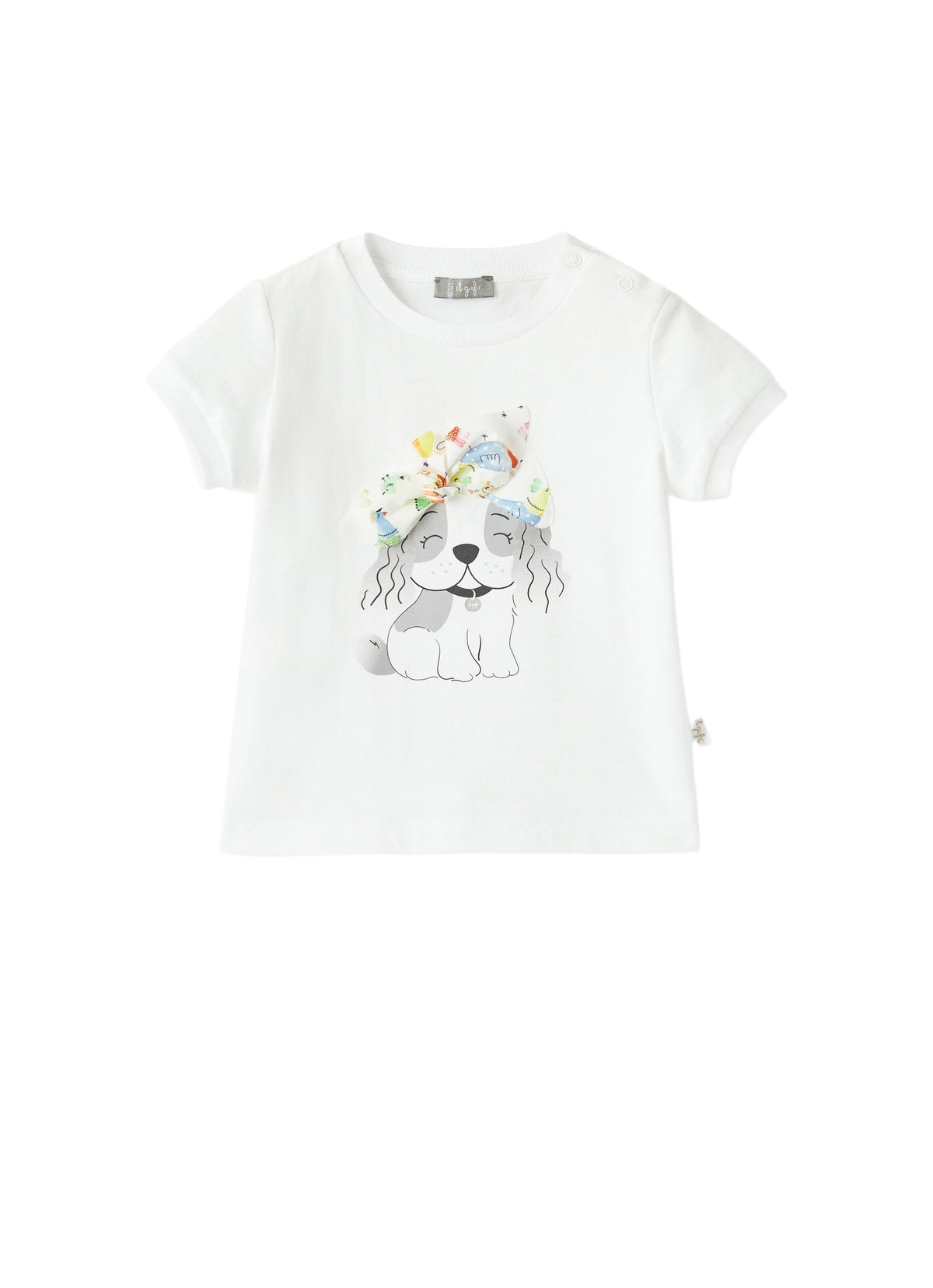 T-Shirt Con Cagnolino E Applicazione