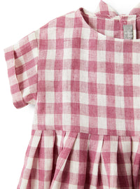 vm233l3018_681 // DOUBLON PAS FUSION /// DOUBLON DEVIENT OK PICS / Antique pink checked linen dress