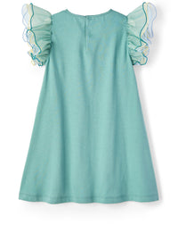 Abito In Jersey Con Manica In Tulle