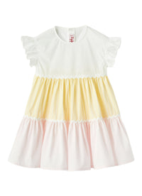 Abito A Balze Rigate Multicolor
