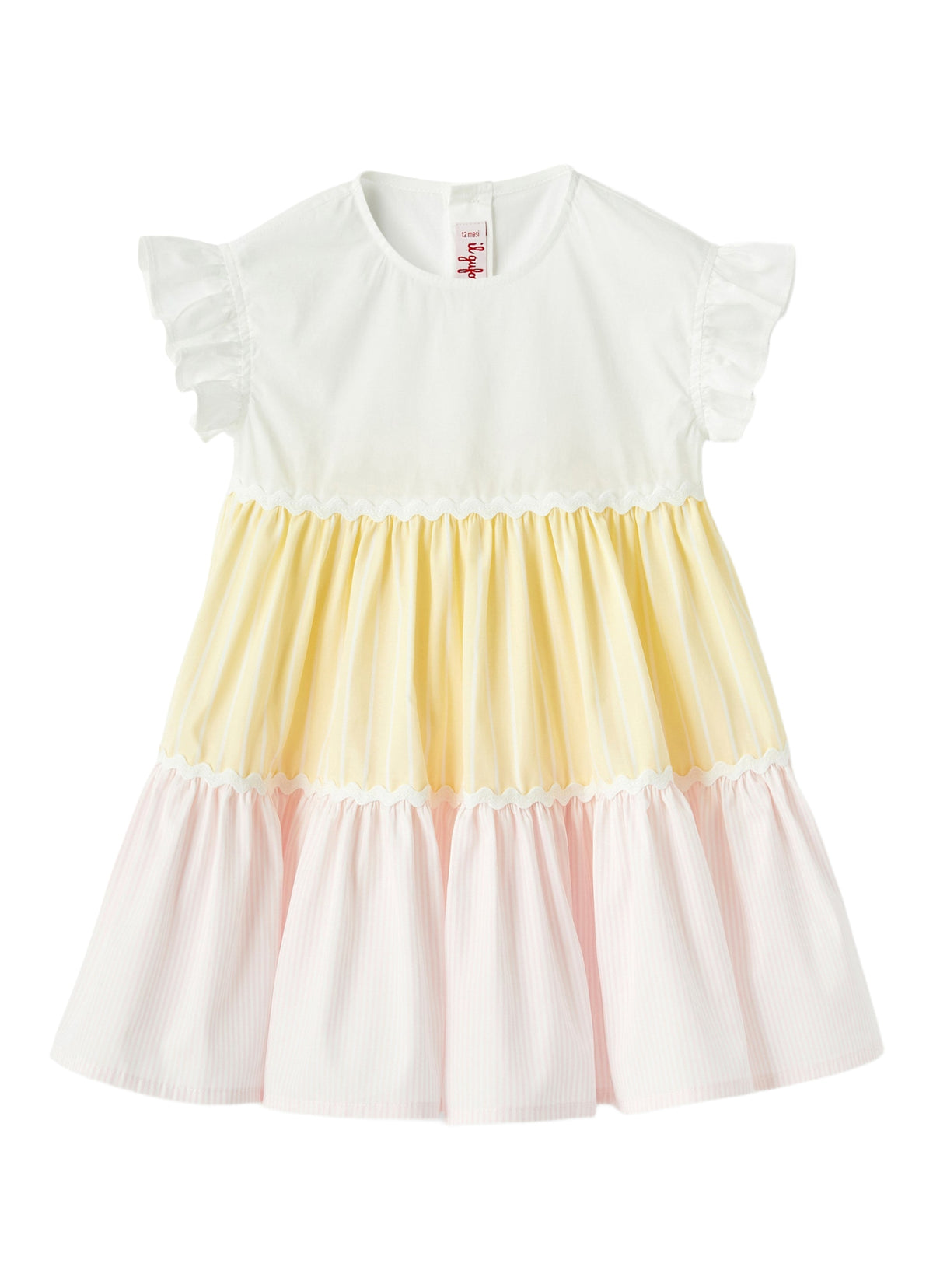Abito A Balze Rigate Multicolor