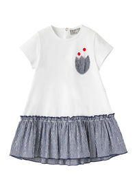 Abito In Jersey E Micro Vichy Blu