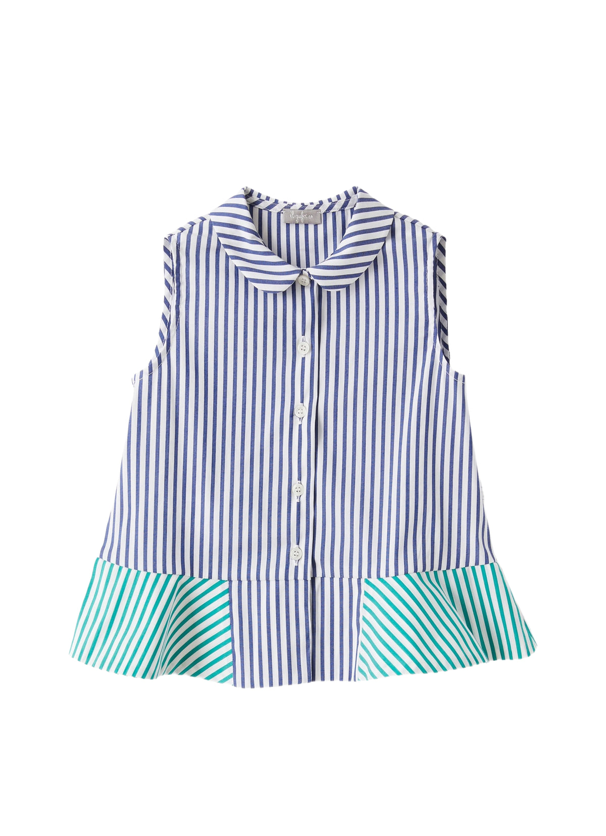 Camicia Smanicata A Righe Bicolore