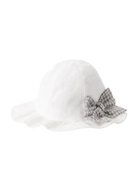 Cappello In Lino Con Fiocco Vichy