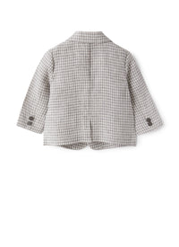 Blazer In Lino A Quadretti Grigio
