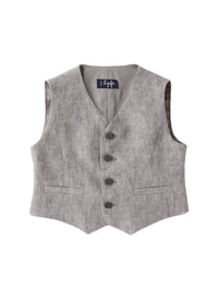 gi005l1012_062u // DOUBLON PAS FUSION /// Gilet In Lino Grigio