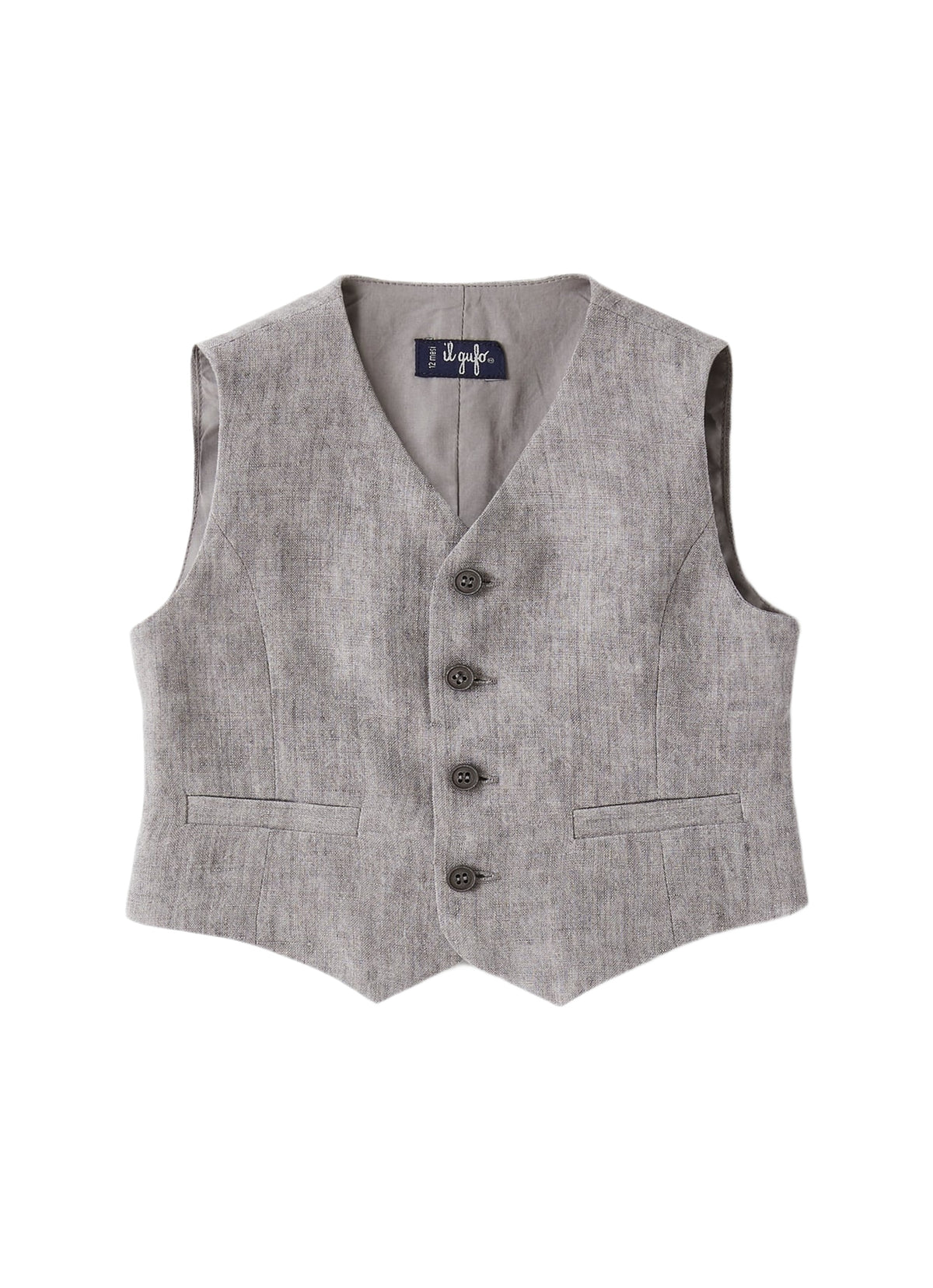 gi005l1012_062u // DOUBLON PAS FUSION /// Gilet In Lino Grigio