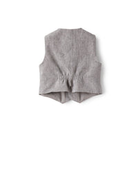 Gilet In Lino Grigio
