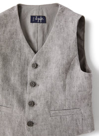 Gilet In Lino Grigio