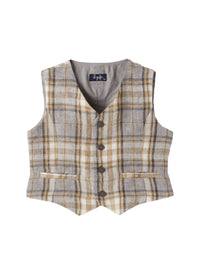 Gilet In Lino Stampa Madras