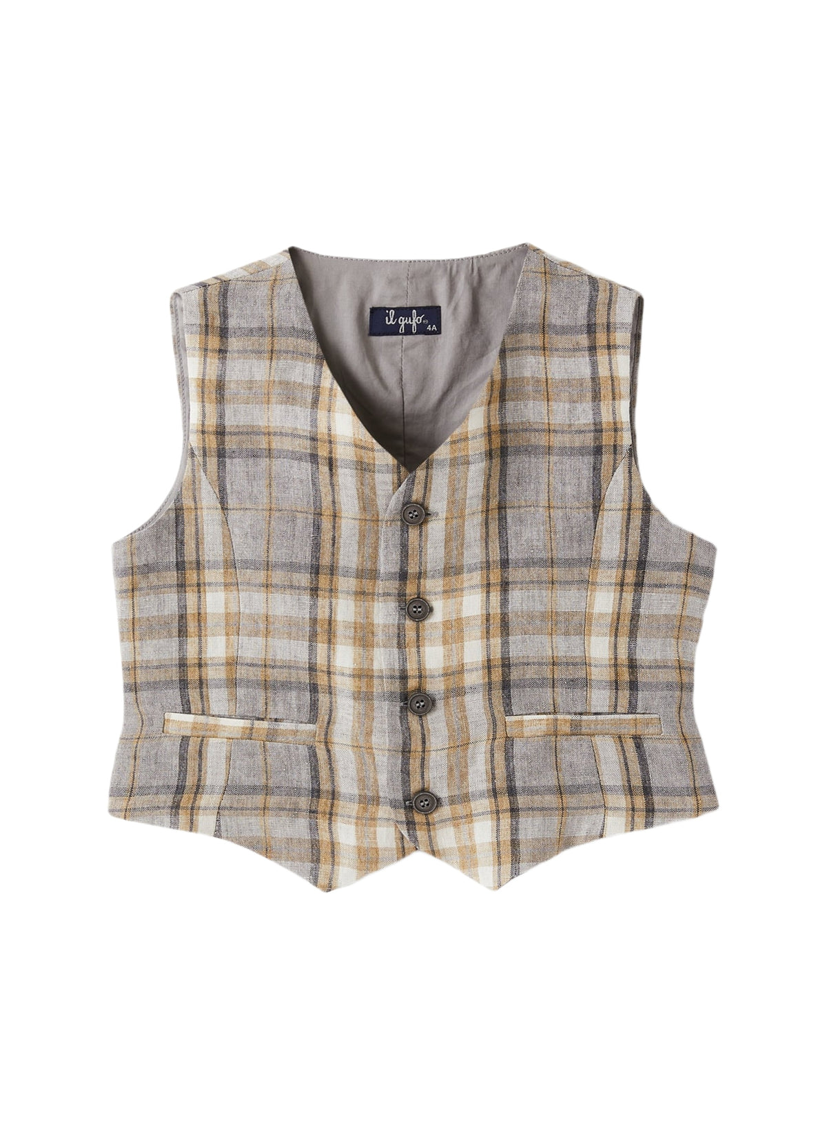 Gilet In Lino Stampa Madras