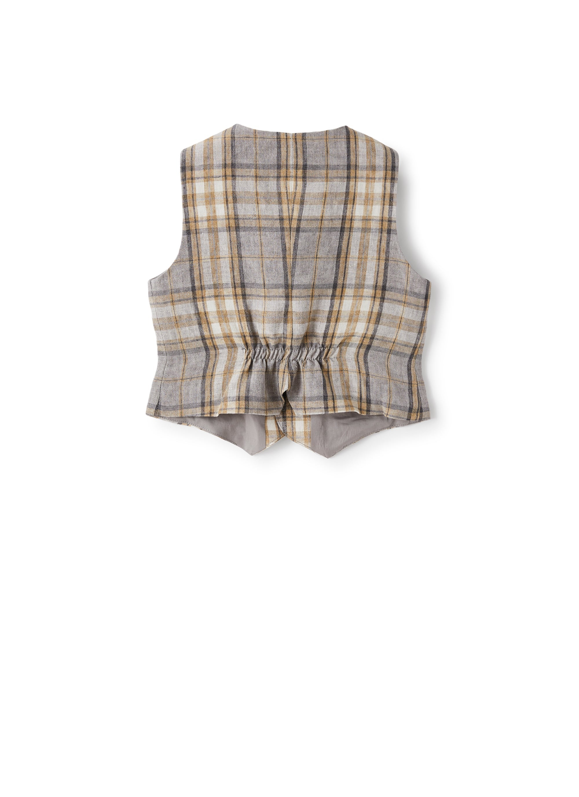 Gilet In Lino Stampa Madras