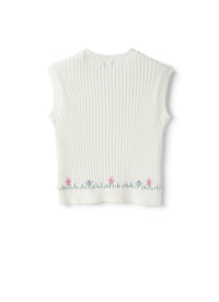 Gilet In Cotone Organico Ricamato
