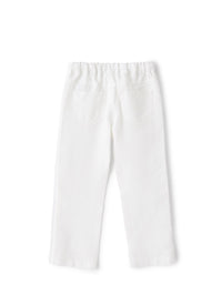 pl195l6009_010 // DOUBLON PAS FUSION /// Pantalone In Lino Con Coulisse Bianco