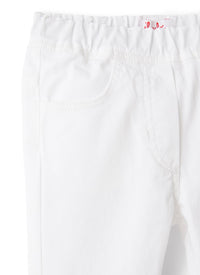 Pantaloni Cropped In Gabardina Bianca