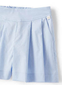 Short In Raso Di Cotone Color Azzurro