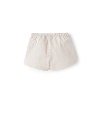 Short In Cotone Seersucker A Righe Beige