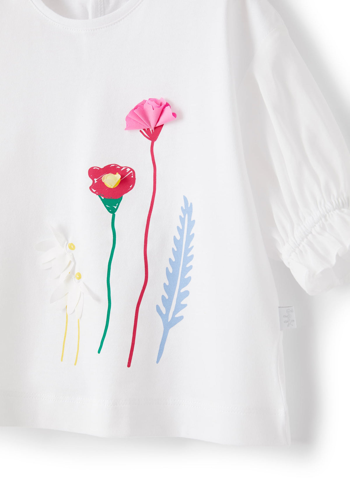 T-Shirt In Jersey Con Ricamo Fiori