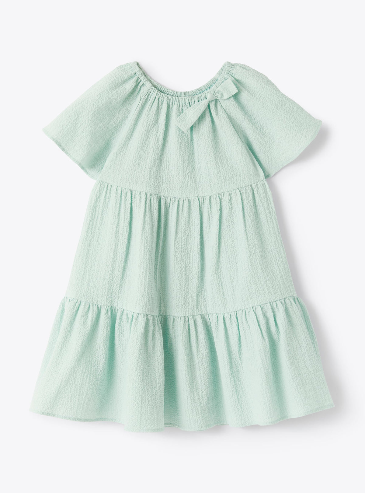 Vestito In Tessuto Goffrato Verde
