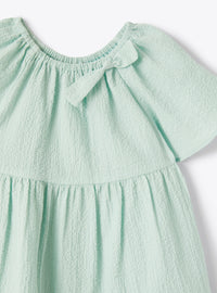 Vestito In Tessuto Goffrato Verde