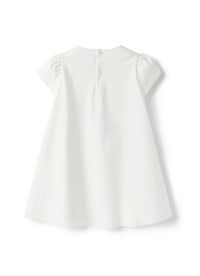 Vestito In Raso Di Cotone Con Fiore