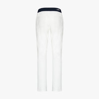 Ribbed silk blend trousers - White & Blue