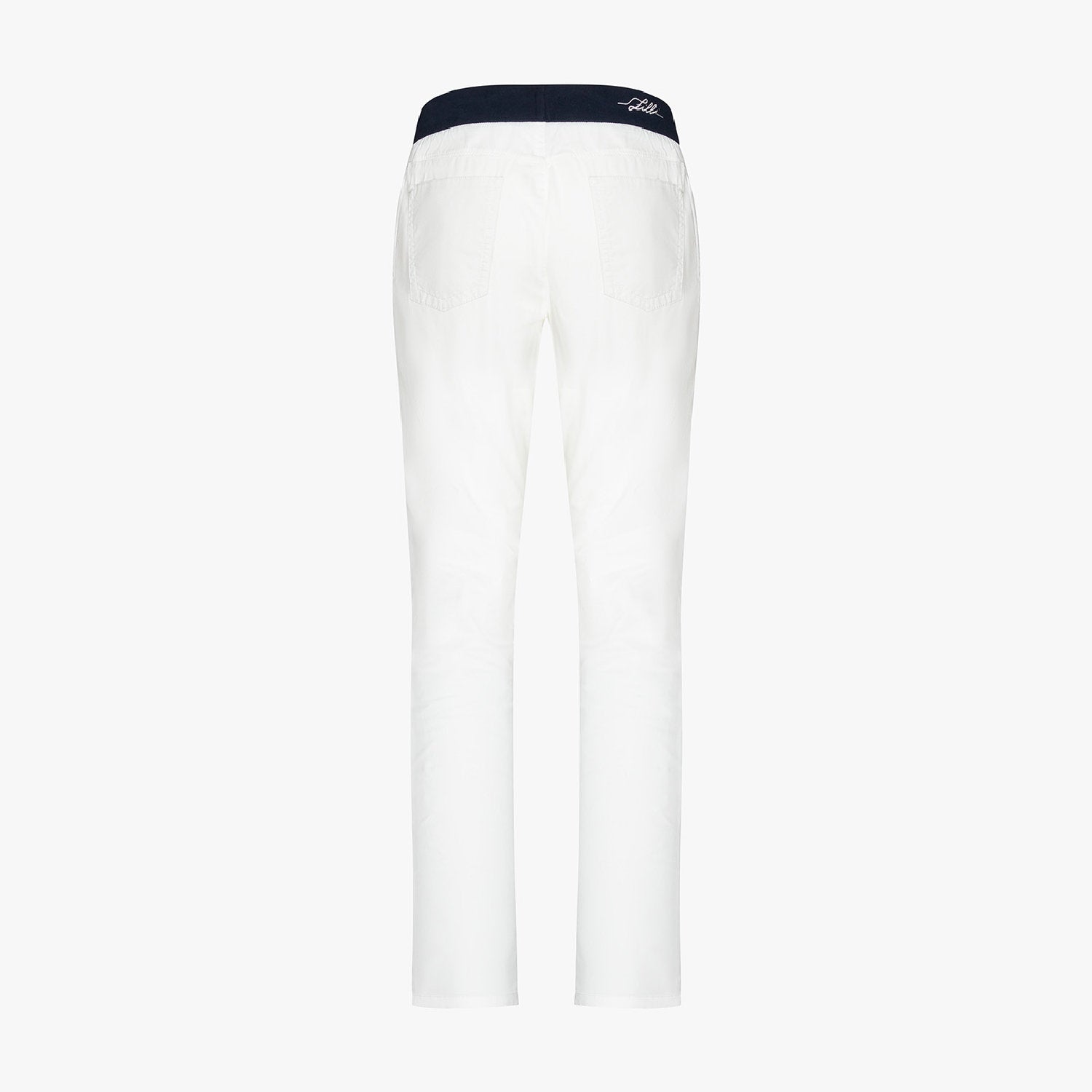Ribbed silk blend trousers - White & Blue
