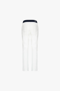 Pantalon à cordon de serrage contrasté - Blanc & Bleu