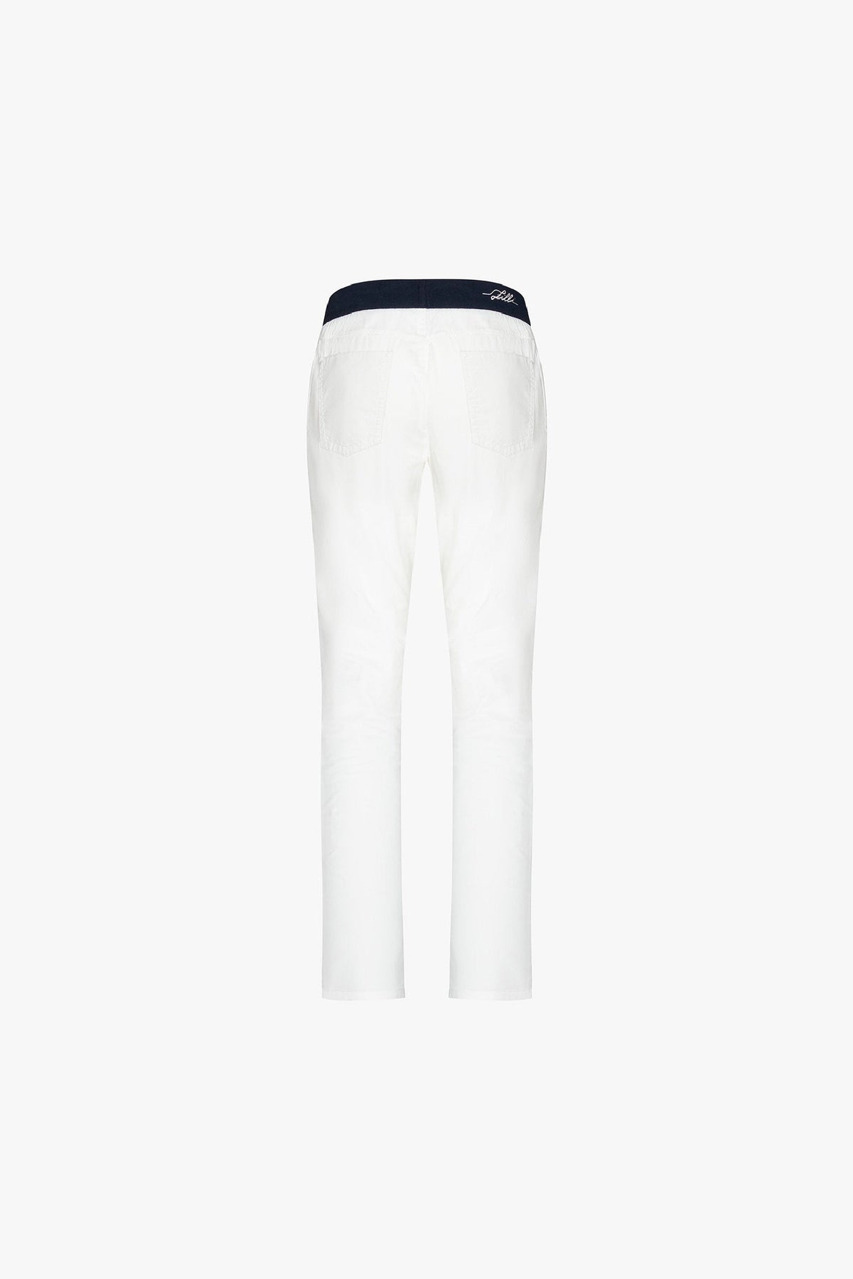 Pantalon à cordon de serrage contrasté - Blanc & Bleu